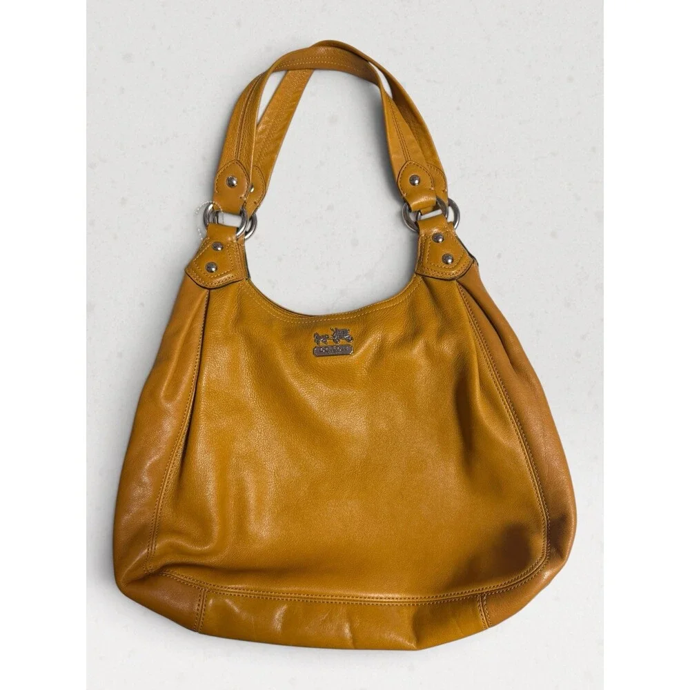 Coach Vintage MADISON MAGGIE Brown Leather Shoulder Bag Purse Y2k Satchel